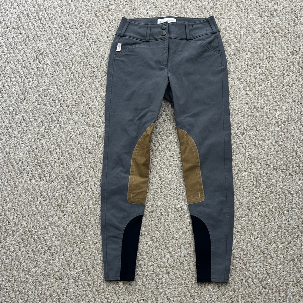 The Tailored Sportsman Gray and Tan Riding Pants breeches
